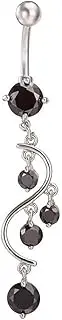 [TOZLU] LALANG Creative Women Rhinestone Flower Navel Ring Body Accessories
