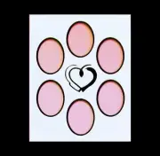 Wedding Photo Frame Mat 6 Oval Multi Opening Collage For 11 x 14" Picture Frame