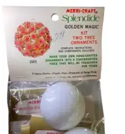 Vintage Merri Craft Splendide Christmas Ornament Kit Golden Magic