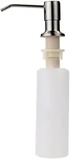 Built-in Sink Soap Dispenser, Stainless Steel Pump Head Dispenser 300cc Liquid Detergent Dispenser for Kitchen Bathroom Dishwasher, Silver