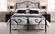 Istyle Christina Double Bed Frame Metal Grey Black