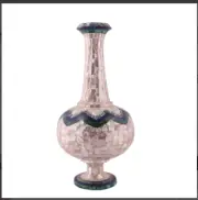 24'' Marble vase pot Inlay mop decor home room vase paua shell art & Collectible