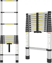 [Oppsbuy] 3.2m Telescopic Aluminium Ladder Alloy Extension Extendable Steps Multi Portable Sliver
