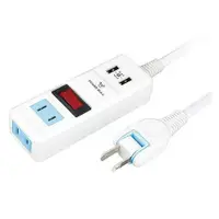 在飛比找樂天市場購物網優惠-大象生活館【動力公牛】一開2USB+2插延長線 1米2P分接