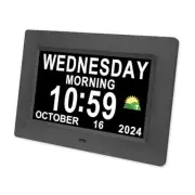 Digital Calendar Dementia Clock Alarm Clock with Day and Date for 7''black