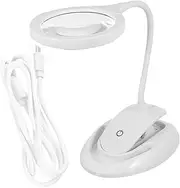 WEKAMOS 1 Set LED Reading Magnifier with Clamp Light Settings for Seniors Easy to Assemble Versatile Use for Reading Crafts and Repair Tasks