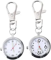 [VALICLUD] 2pcs Nurse Table Ladies Digital Vet Keychain Watch Women Watch with Key Buckle Nurses Watch Compass Watch Nursing Clip on Watch Fob Stainless Steel