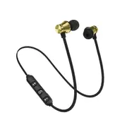 Bluetooth 4.2 Stereo Earphone Headset Wireless Magnetic In-Ear Earbuds Golden