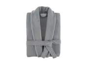 OSFM Luxury Turkish Bathrobe Unisex Silver Grey by Enchante Home