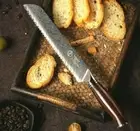 Bread Knife 73 Layers Japanese Damascus Steel Wood Handle Serrated Slicing Cake