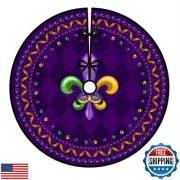 Mardi Gras Tree Skirt, Carnival Tree Skirts for Carnival Christmas Decoration