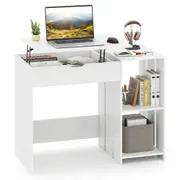 Giantex Lift Top Computer Desk Modern Office Laptop Desk w/Hidden Compartment Writing Table White