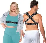 BackEmbrace Posture Corrector For Men And Women - Usa Designed And Manufactured, Discreet Back Brace For Clavicle Support, Pain Relief From Tech Neck, Adjustable Back Straightener Posture Strap