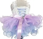 Pet Dog Cat Clothes Spring/Summer Yarn Skirt Purple Blue Polyester Small Dog