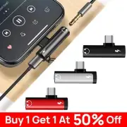 USB C to 3.5mm AUX Charging Audio Earphone Adapter Jack Cord Cable For iPhone 16