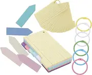 HOUDERCO 1set Lined Index Cards Binder for Study and Note Organization Versatile Flashcards Cream Design Punched Tabs
