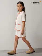 Reiss Off White/Orange Bethany 3-9 yrs McLaren F1 Team Crochet Shorts (F35941) | $80