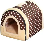 AIMALL Deluxe Pet Dog House Igloo Design – Foldable Cushioned Cat & Puppy Bed, Machine Washable, Durable Nylon with PP Cotton, Sizes S-XL for Small to Large Pets