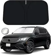 Bestview Windshield Sun Shade for 2018-2024 2025 Volkswagen VW Tiguan Accessories, Front Window Sunshade Sun Visor Protector Block UV Rays Heat, Foldable 3 Layers 210T Material