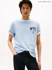 Tommy Hilfiger Blue Athleisure Logo Embroidery T-Shirt (W59090) | $150
