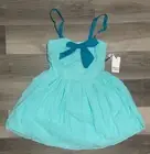 Unique Vintage Aruba Blue Eyelet Golightly Flare Dress with Pockets, XL Size 14