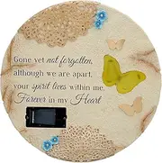 Pavilion - Forever in My Heart - Butterfly - 10" Solar Powered Garden Stone Bereavement Loss of Loved One in Memory Funeral Solstice
