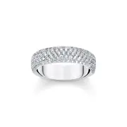 Buy Chunky band ring with white zirconia medium by Thomas Sabo online - THOMAS SABO Australia