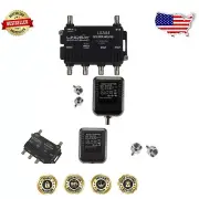 4-Port Signal Booster & TV Amplifier - Enhance Connection Quality Effortlessly