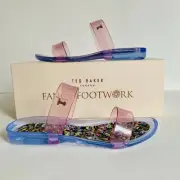 TED BAKER LONDON JUNIPER SPOT PRINTED TWO STRAP JELLY SANDALS