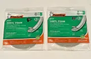 2 Rolls Frost King Vinyl Foam Tape Closed Cell 1/4" W x 1/8" x 17ft Grey