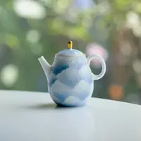 在飛比找ETMall東森購物網優惠-有田燒手繪牡丹陶瓷茶壺單個家用陶瓷帶過濾泡茶器日式小壺