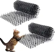 OCEANPAX 2PCS 6.5ft Scat Mat for Cats, Prickle Strips Network Digging Stopper Outdoor Spike Deterrent Mat, 78 inch x 11 inch(13FT)