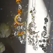 Star Moon Crystal Sun Catcher Prism Rainbow Maker Pendant Suncatcher Home Decor