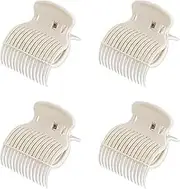 Hot Roller Clips Plastic Hair Curler Claw Clips Plastic Hair Rollers Replacement Roller Clips for Women Girls Hair Section Styling 4 Pieces (Rice white, One size)