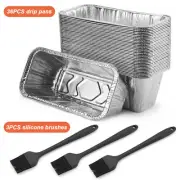 36 Pack Disposable Pan Tin Aluminum Foil Loaf Pans with Brushes For Baking Bread