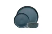 12pc Ecology Bondi Stoneware Dinnerware Kitchen Dining Serving Set Indigo