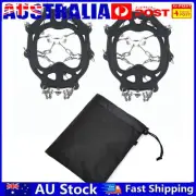 19 Teeth Ice Shoes Cover Gripper Spikes Stainless Steel Crampons (Black L) AU