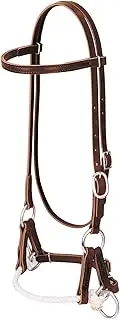 Weaver Leather Deluxe Latigo Leather Side Pull, Weaver Leather Deluxe Latigo Leather Side Pull, Single Rope, 10-0294, Burgundy, Average