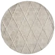 OmbreWool Coast Diamond Cream Round Rug