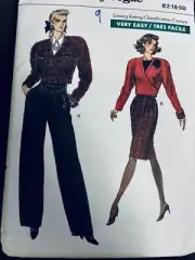 VTG`88 Very Easy Very Vogue 7398 Women's Jacket Skirt Pants Size 12-16 FF