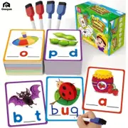 NEW Short Vowel Spelling Flashcards, Learn To Write CVC Sight Words Color