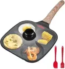 Egg Frying Pan with Flipping Lid 4-Cup Omelet Skillet Nonstick Wooden Handle AU