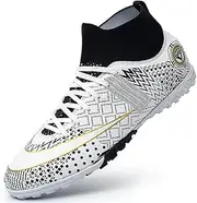 [GEXECEUSS] High-Top Men's Soccer Boots Firm Ground Football Shoes Big Boy's Walking Athletic Soccer Shoes for Outdoor/Indoor/Game/Training