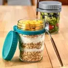 with Lid and Spoon Food Container Cereal Box Salad Saver Overnight Oats Jars