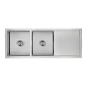 Handmade Undermount Drop In Topmount Double Square Bowl Drainer Sink 1160x450mm