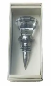 Crystal Glass Wine Bottle Stopper Clear Top Mango Moon Collection NIB