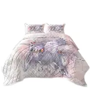 Spring Flight Rosy Roses and Unicorn Pegasus Coverlet
