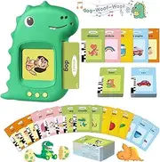 Toy O Toy Dinosaur Talking Flash Cards Learning Toys, 112 Cards with 224 Words, Early Educational Learning for Toddlers, Kids, Preschool Educational Montessori Toys for 3 4 5 Year Boys Girls(Green)