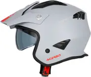 Acerbis Aria Solid, open face helmet , color: Matt Light Grey/Red , size: L
