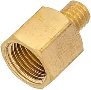 M6 x 1.0mm Male to M10 x 1.0mm Female Brass Pipe Reducer Fitting Connector Thread Plumbing Hose, Hex Head Threaded Tubing Adapter Coupler, Used to Connect Lines for Air, Water, Fuel and Gas